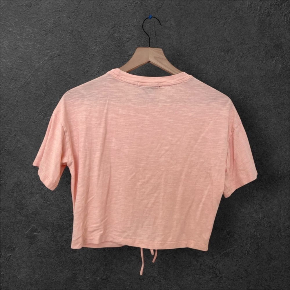 Anthropologie Sanctuary Pastel Pink Ruched Drawstring Crop Top XS - Picture 7 of 7